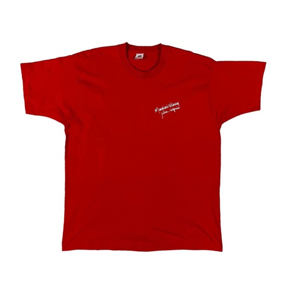 VTG Fruit Of The Loom Red Short Sleeve Crewneck T-Shirt Sz XXL Menghini Winery‎ - Picture 1 of 6